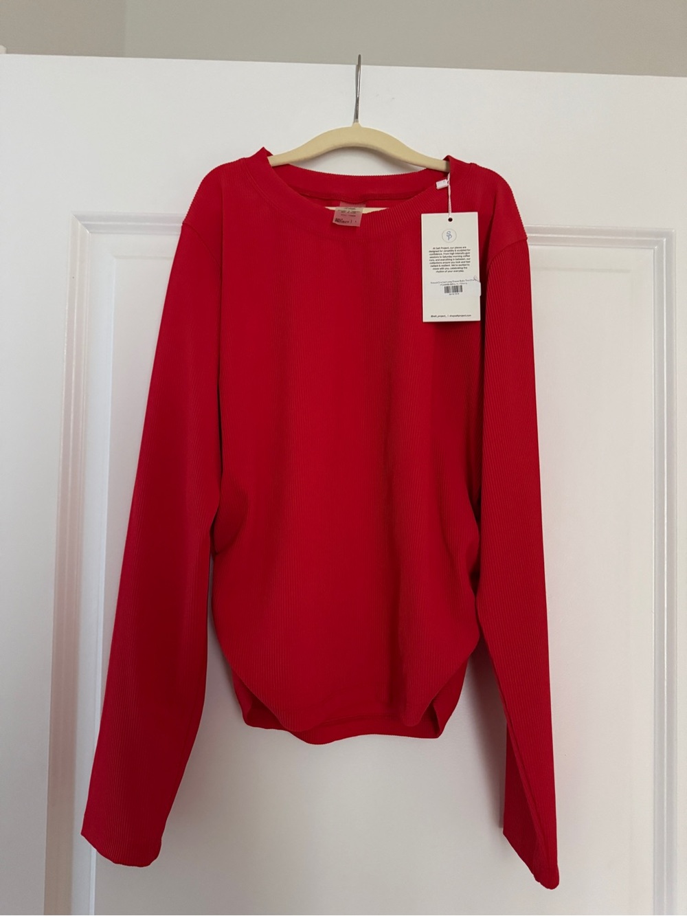 Salt Project NWT size L cherry ribbed long sleeve baby tee